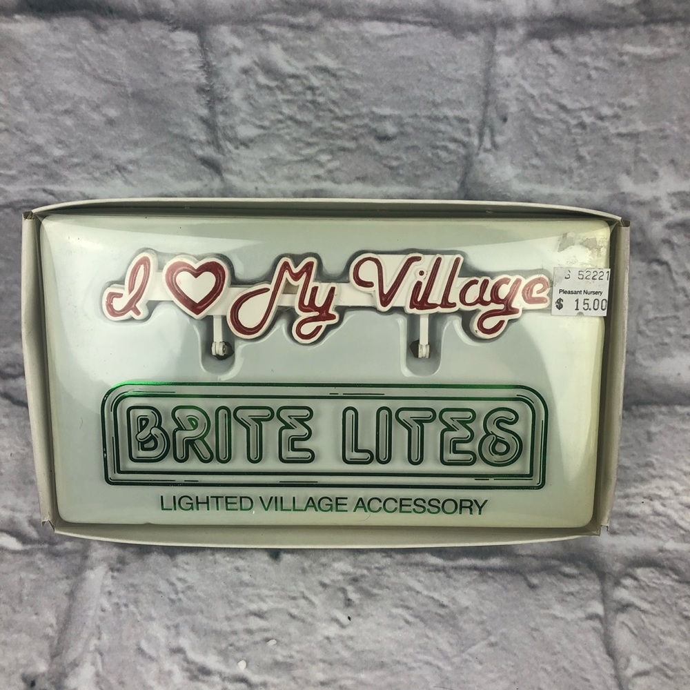 Dept 56 Brite Lites I Love My Village Sign
